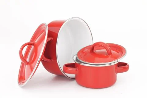 Group of stainless steel kitchenware Stock Photos