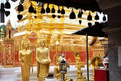 A group of statues of Buddha Foto stock