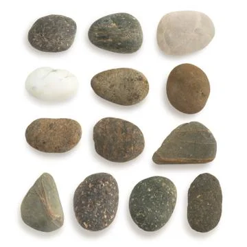 Group of stone with clipping path isolated on white background. Stock Photos
