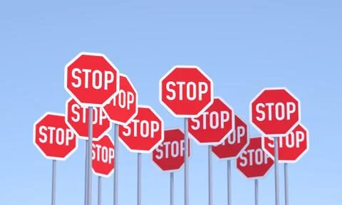 Group of stop signs Stock Illustration
