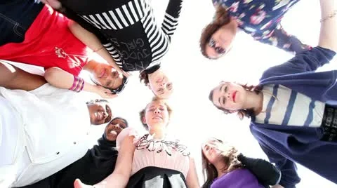 Group of student girls looking into camera. Stock-Footage 11130153