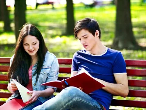 Group student with notebook. Stock Photos