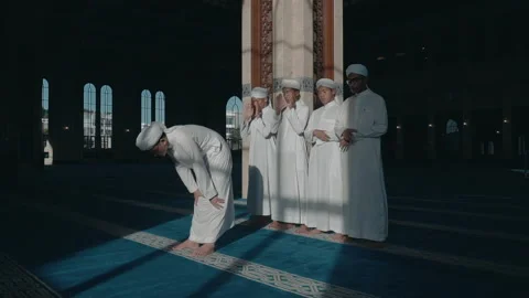 Group of student perform salah Stock Footage 224495969
