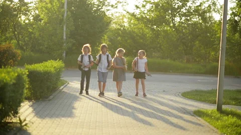 Group of Students Are Talking To Each Other. They Are Smiling and Having Fun. Stock Footage 89936067