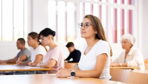 Group of students of different ages in advanced training courses Stock Photos