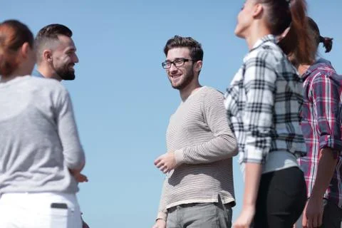Group of students discussing their problems. Stock Photos