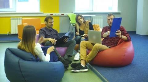 Group of students friends are doing and discussing creative ideas Video stock 67974696