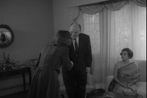 Group of students greet and talk with Indian politician Indira Gandhi - 1963 Vidéo 106187933