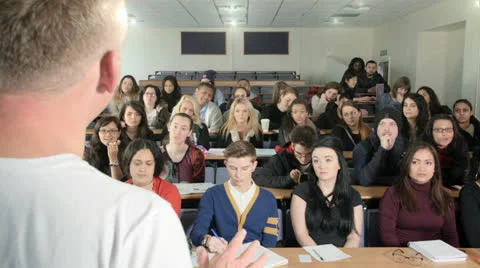 Group of students in Lecture Hall Stock Footage 26104756