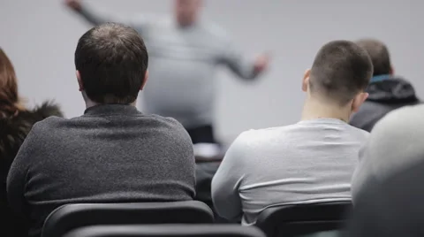 A group of students listen to lectures Stock Footage 59756532
