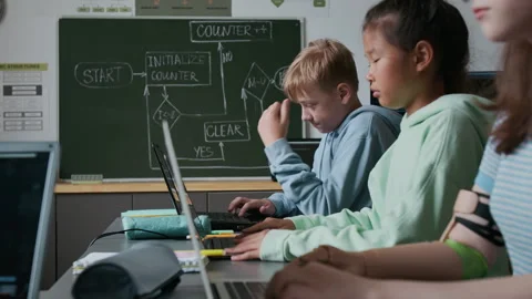 Group of Students Struggling with Their Assignment, Working on Laptops Stock Footage 317646702