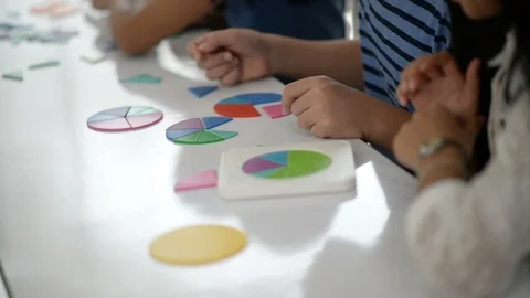 Group of Students study math with teacher in the classroom Stockbeeldmateriaal 105837975