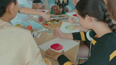Group of students studying and playing with teacher, education and learning c Vídeo Stock 171174839