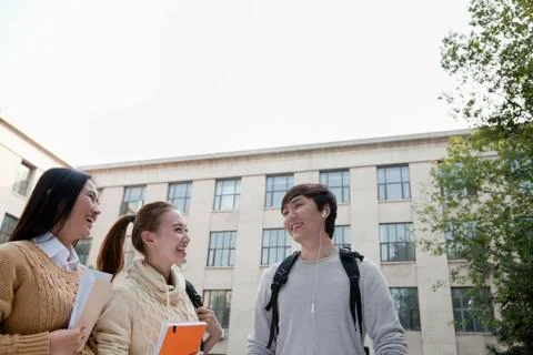 Group of students talking Stock Photos