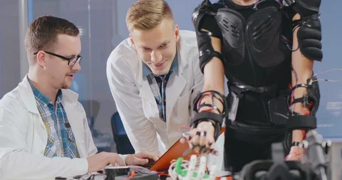 Group of students testing their science project Stock Footage 98664935