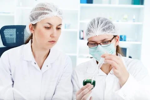 Group of the students working at the laboratory Stock Photos