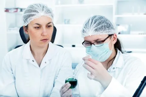 Group of the students working at the laboratory Stock Photos