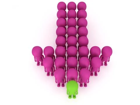 Group of stylized people stand on white 스톡 일러스트