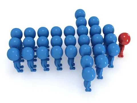 Group of stylized people stand on white Illustrazione stock