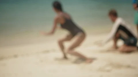 Group of surfers on the beach ready to surf. Stock Footage 91845229