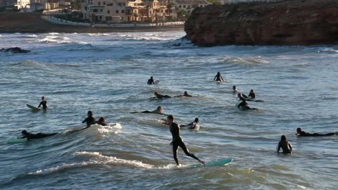Group of Surfers Flamenca Beach 動画素材 196896563