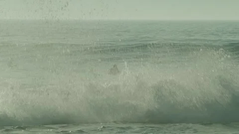 Group Of Surfers In Ocean Waiting For Waves Stock Footage 273499081