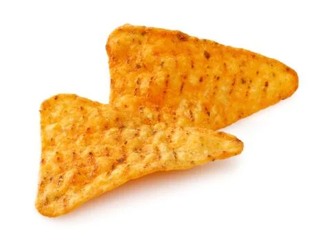 Group of Taco Chips on white background Stock Photos