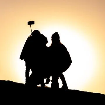 Group taking a selfie Stock Photos