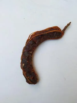 Group of Tamarind without Shell isolated on white Background. Stock Photos