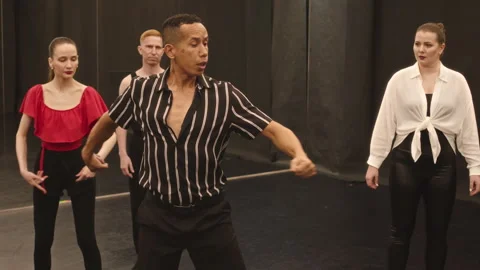 Group Tango Dance Class in Ballroom Stock Footage 246377179