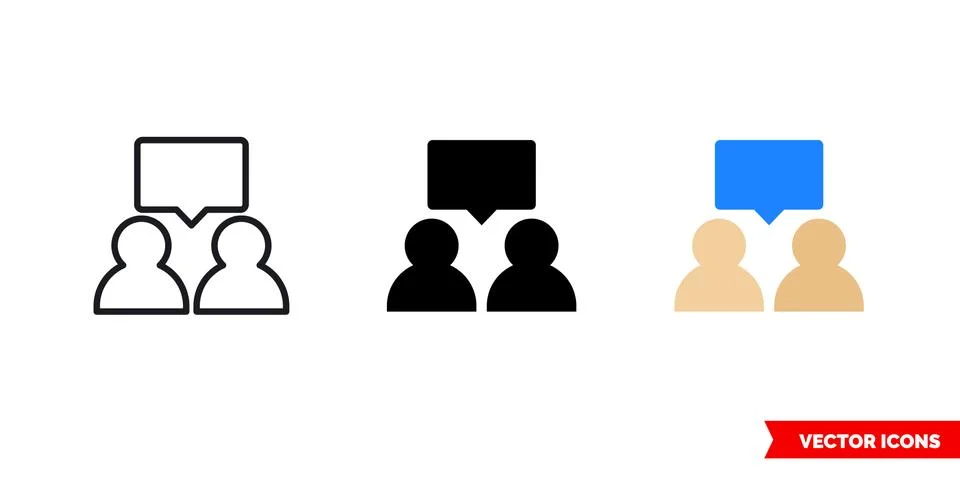 Group task icon of 3 types color, black and white, outline. Isolated vector s Illustrazione stock