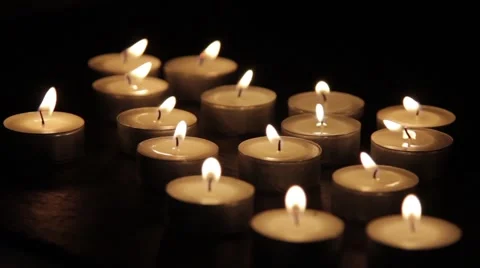Group of tea candles Stock Footage 42794018