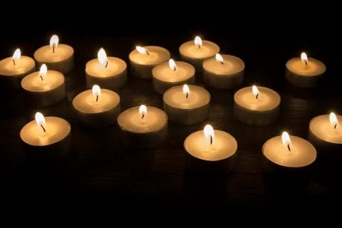 Group of tea candles Stock Photos