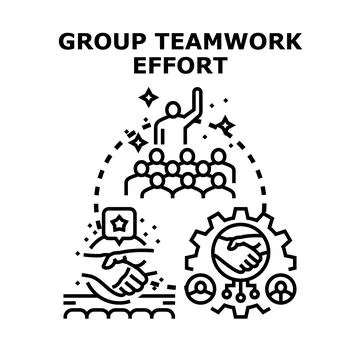 Group teamwork effort creating business solutions concept Stock Illustration