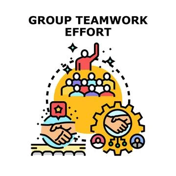 Group teamwork effort creating business solutions concept Stock Illustration
