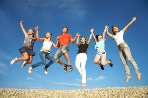 Group of teens Stock Photos