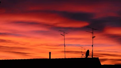Group of television antennas Stock Footage 81656811