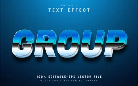 Group text, blue gradient text effect Stock Illustration