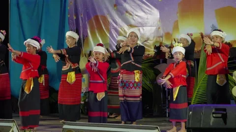 Group Thai Dance Performance at Lantern Festival Stock Footage 327691472