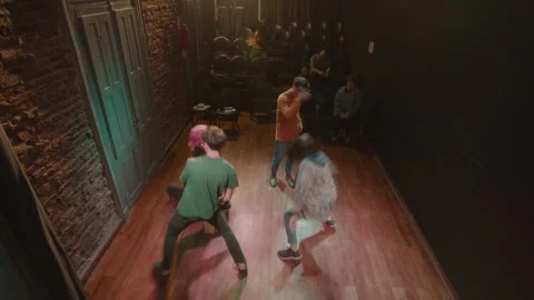 Group of Theater Actors Having Class with Stage Director Stock Footage 247790612