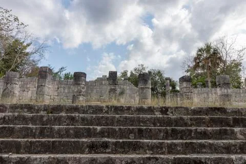 Group of the Thousand Columns at Chichen Itza Stock Photos