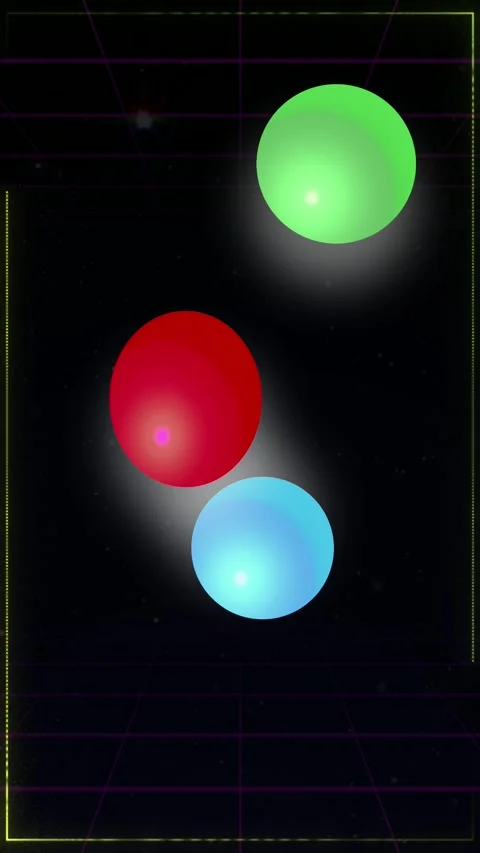 Group of Three Bouncing Rubber Spheres - Vertical Background Loop Stock Footage 336051274