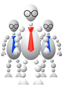 Group of three mans in ties and round glasses Stock Illustration