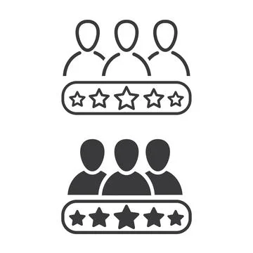 A group of three people for feedback, icon. Stock Illustration