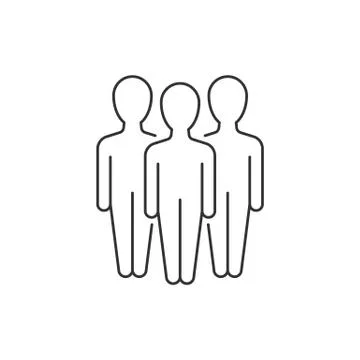 Group of three people linear icon on white background Stock Illustration