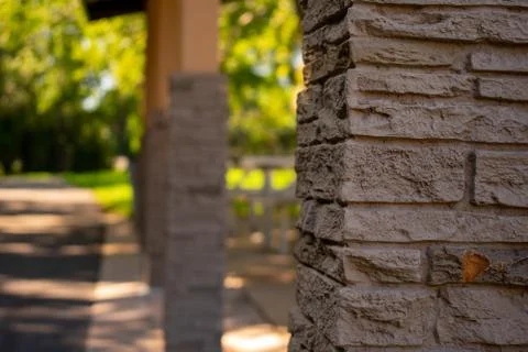 A Group of Three Pillars Showing Off Depth of Field Stock Photos