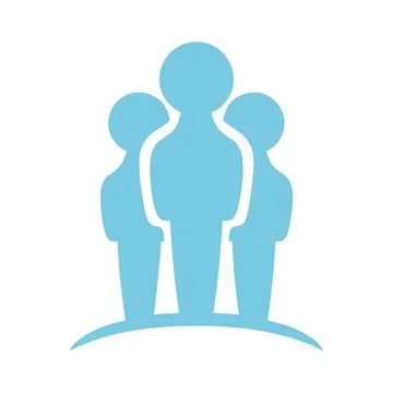 Group Of Three Standing Avatar Icon Stock Illustration