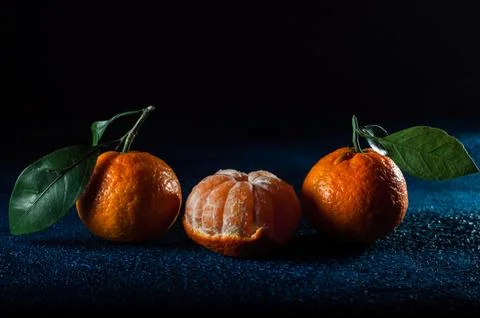 A Group of Three Tangerines Fotos de archivo