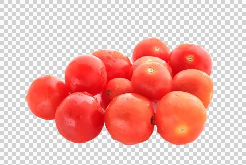 A group of tomatoes isolated on transparent background png file. Stock Photos