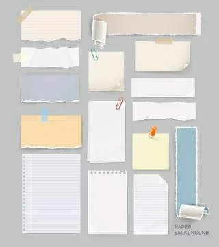 Group of torn paper background. Vector illustrations. Stock Illustration